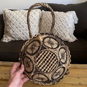 REVOLVE 70s BOHO ROUND WICKER BAG CLUTCH